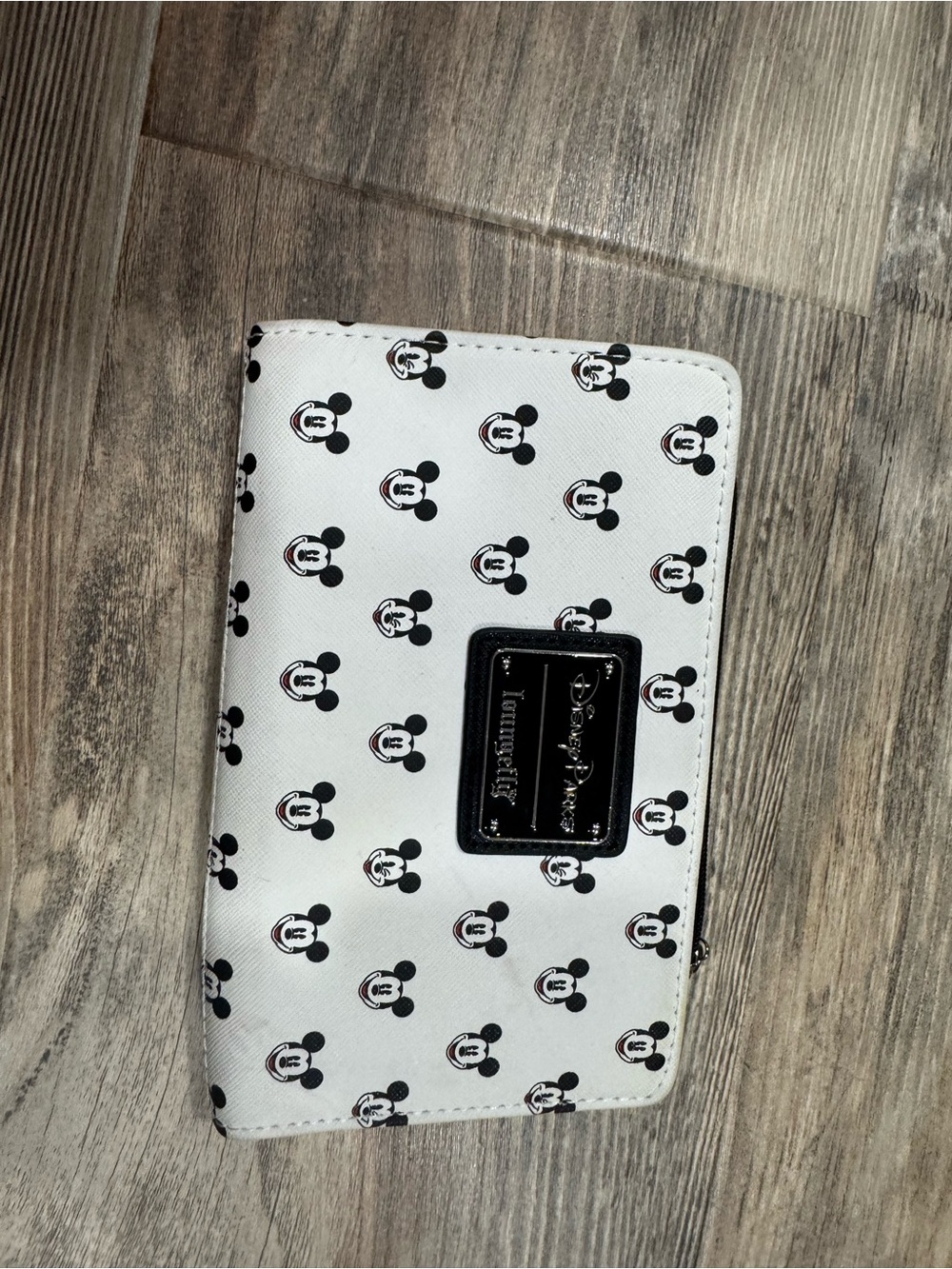 Loungefly White Mickey Mouse Pattern Zip Wallet